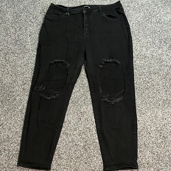 Fashion Nova Jeans 42fashion Nova Womens Black Destroyed Jeans Size